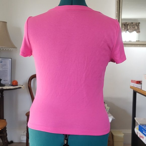 Gap Rib Tee in Bright Pink - Picture 2 of 3